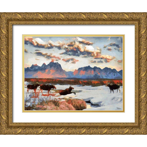 Grand Teton NP 2 Gold Ornate Wood Framed Art Print with Double Matting by Medeiros, Celito