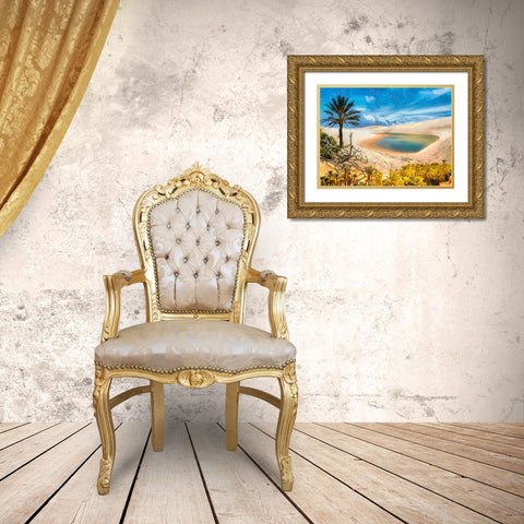 Arabic Landscape III Gold Ornate Wood Framed Art Print with Double Matting by Medeiros, Celito