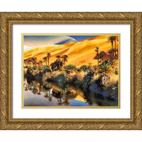 Arabic Landscape VI Gold Ornate Wood Framed Art Print with Double Matting by Medeiros, Celito