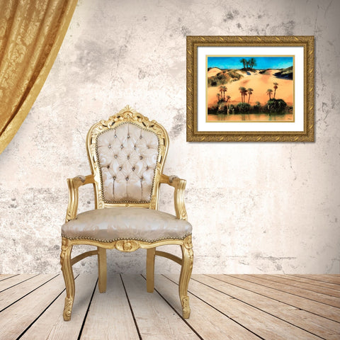 Arabic Landscape VII Gold Ornate Wood Framed Art Print with Double Matting by Medeiros, Celito