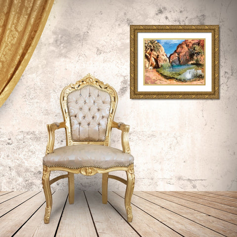 Arabic Landscape VIII Gold Ornate Wood Framed Art Print with Double Matting by Medeiros, Celito