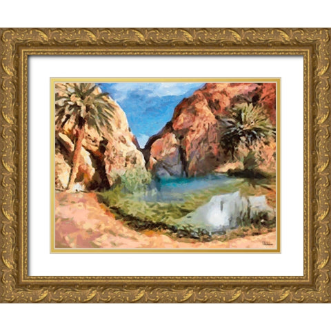 Arabic Landscape VIII Gold Ornate Wood Framed Art Print with Double Matting by Medeiros, Celito