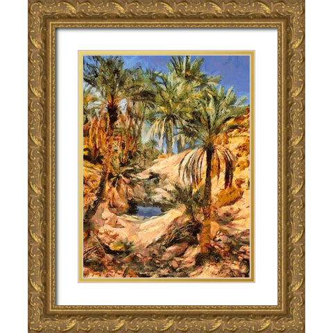 Arabic Landscape X Gold Ornate Wood Framed Art Print with Double Matting by Medeiros, Celito