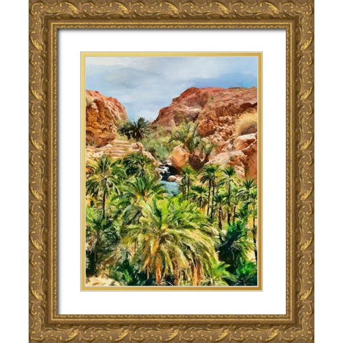 Arabic Landscape XI Gold Ornate Wood Framed Art Print with Double Matting by Medeiros, Celito
