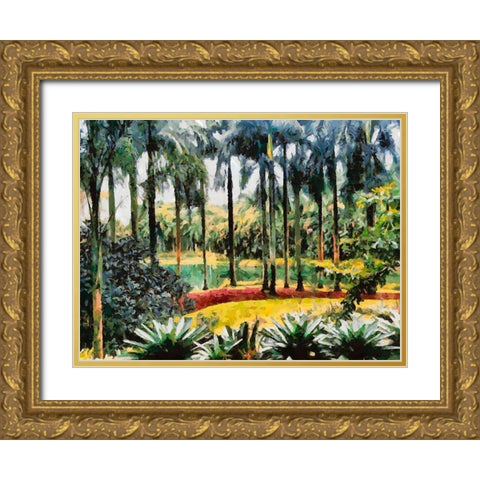 Lake in Tropical Garden XV Gold Ornate Wood Framed Art Print with Double Matting by Medeiros, Celito