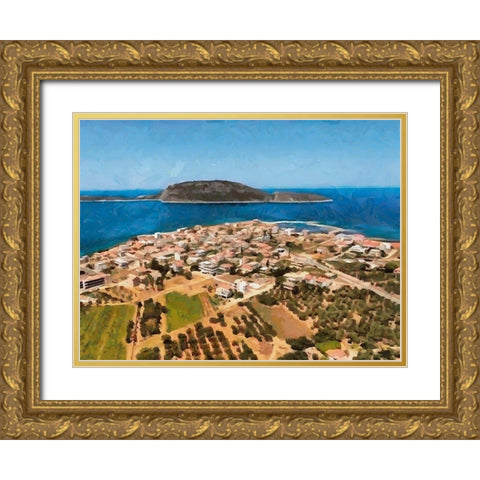 Blue Sea II Gold Ornate Wood Framed Art Print with Double Matting by Medeiros, Celito