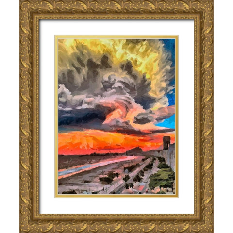 Storm in comming soon Gold Ornate Wood Framed Art Print with Double Matting by Medeiros, Celito