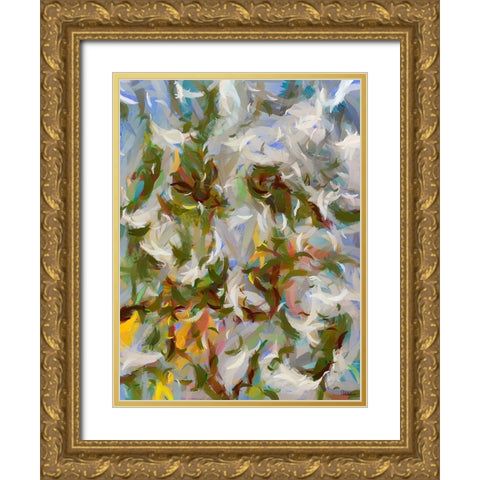 Abstract IV Gold Ornate Wood Framed Art Print with Double Matting by Medeiros, Celito