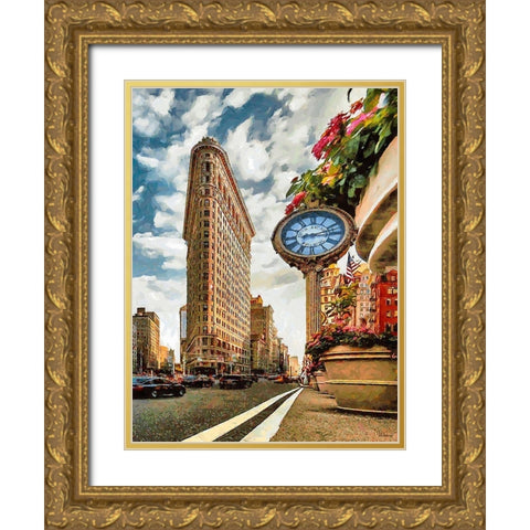 My lovely New York XVI Gold Ornate Wood Framed Art Print with Double Matting by Medeiros, Celito