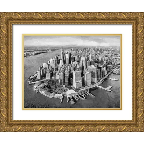 My lovely New York XVIII Gold Ornate Wood Framed Art Print with Double Matting by Medeiros, Celito