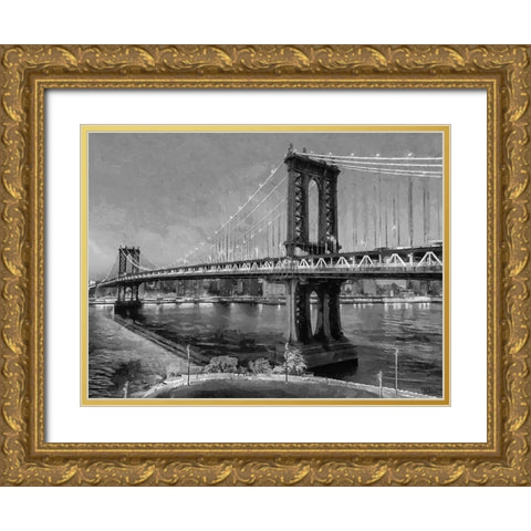 My lovely New York XXVII Gold Ornate Wood Framed Art Print with Double Matting by Medeiros, Celito