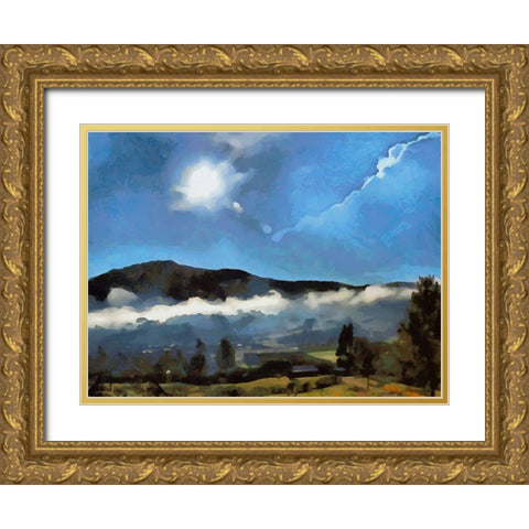 The Fog in the Valley Gold Ornate Wood Framed Art Print with Double Matting by Medeiros, Celito