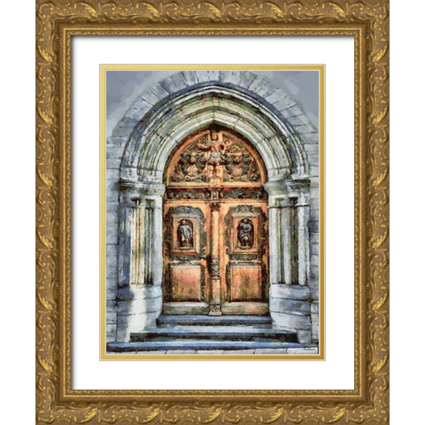 Door Collection IV Gold Ornate Wood Framed Art Print with Double Matting by Medeiros, Celito