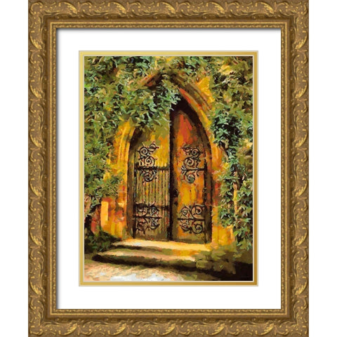 Door Collection VII Gold Ornate Wood Framed Art Print with Double Matting by Medeiros, Celito