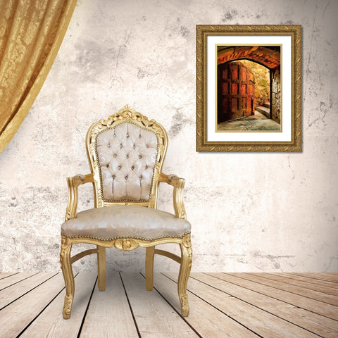 Door Collection XVII Gold Ornate Wood Framed Art Print with Double Matting by Medeiros, Celito