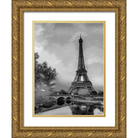 Eiffel Tower by Sunset I Gold Ornate Wood Framed Art Print with Double Matting by Medeiros, Celito