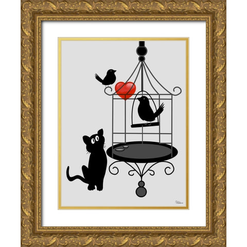 Heart Variation I Gold Ornate Wood Framed Art Print with Double Matting by Medeiros, Celito