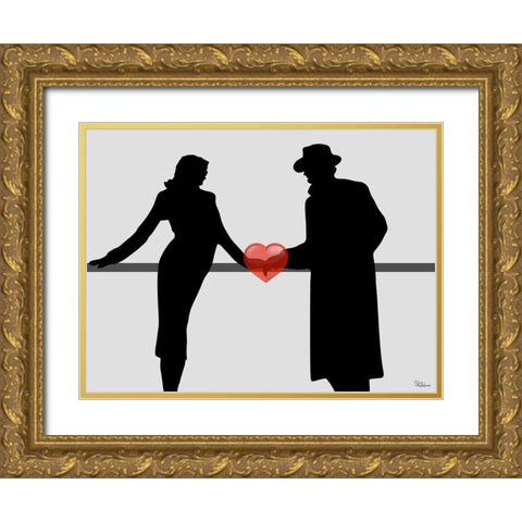 Heart Variation I Gold Ornate Wood Framed Art Print with Double Matting by Medeiros, Celito
