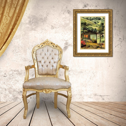 A House in Brazil Gold Ornate Wood Framed Art Print with Double Matting by Medeiros, Celito