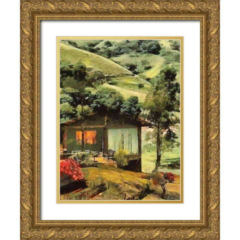 A House in Brazil Gold Ornate Wood Framed Art Print with Double Matting by Medeiros, Celito