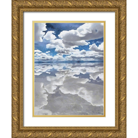 Walk between Salt and Sky - Diptych B Gold Ornate Wood Framed Art Print with Double Matting by Medeiros, Celito