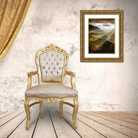 Beautiful Sunrise - Diptych A Gold Ornate Wood Framed Art Print with Double Matting by Medeiros, Celito
