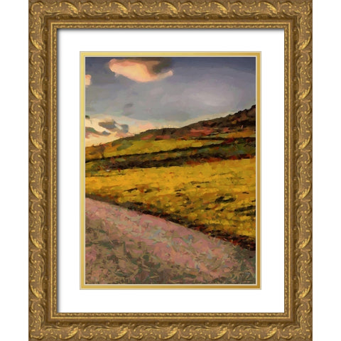Sunset Road - Diptych B Gold Ornate Wood Framed Art Print with Double Matting by Medeiros, Celito