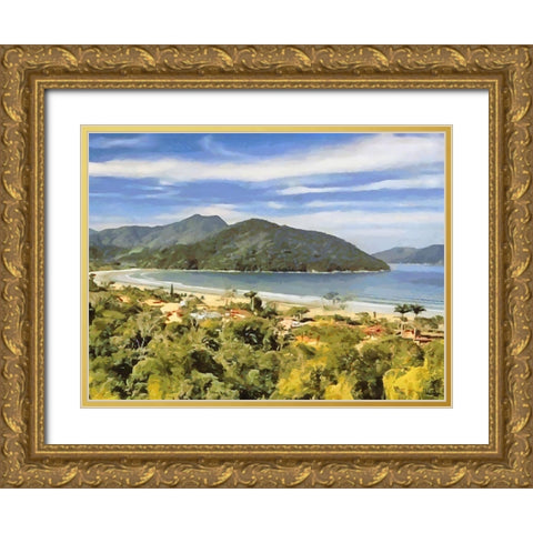 Silent Bay Gold Ornate Wood Framed Art Print with Double Matting by Medeiros, Celito
