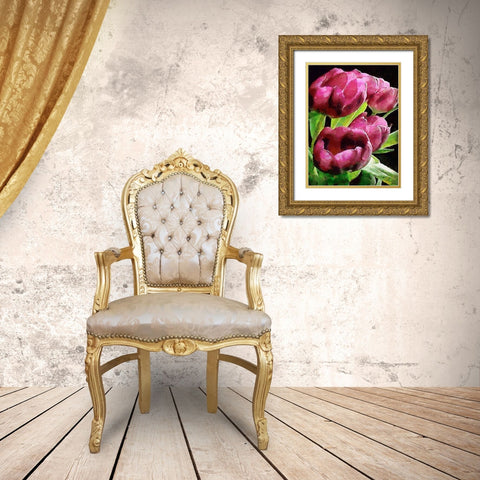 Spring Floral Variations X Gold Ornate Wood Framed Art Print with Double Matting by Medeiros, Celito