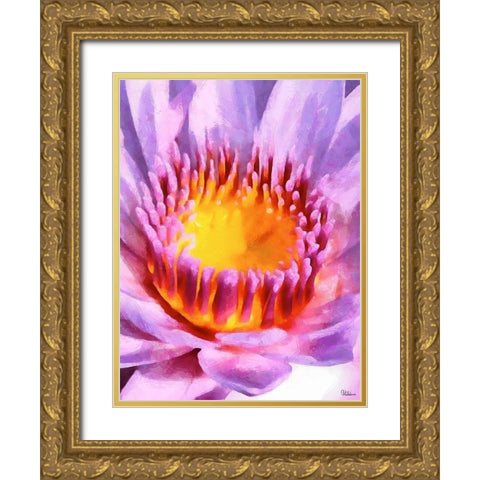Spring Floral Variations XII Gold Ornate Wood Framed Art Print with Double Matting by Medeiros, Celito
