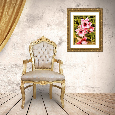 Spring Floral Variations XIV Gold Ornate Wood Framed Art Print with Double Matting by Medeiros, Celito
