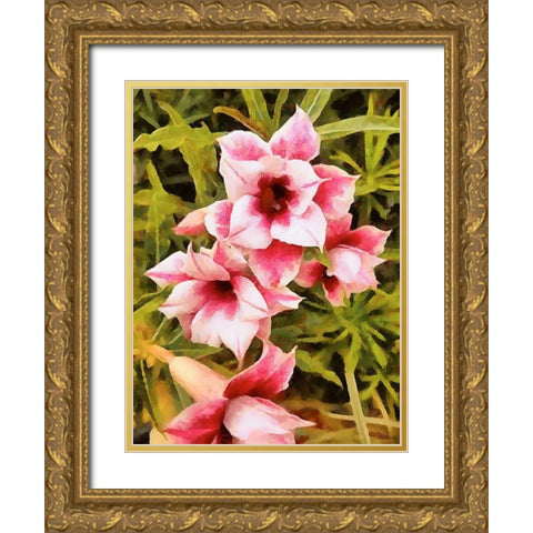 Spring Floral Variations XIV Gold Ornate Wood Framed Art Print with Double Matting by Medeiros, Celito