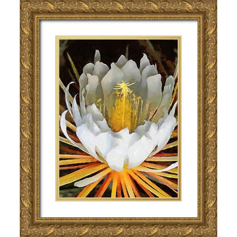 Spring Floral Variations XXI Gold Ornate Wood Framed Art Print with Double Matting by Medeiros, Celito