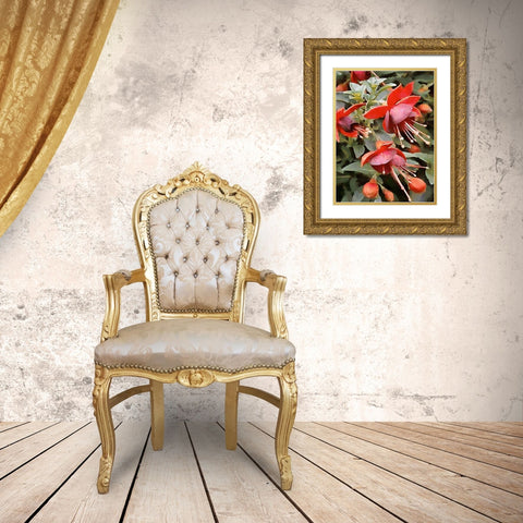 Spring Floral Variations XXIII Gold Ornate Wood Framed Art Print with Double Matting by Medeiros, Celito