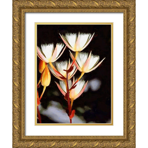 Spring Floral Variations XXV Gold Ornate Wood Framed Art Print with Double Matting by Medeiros, Celito