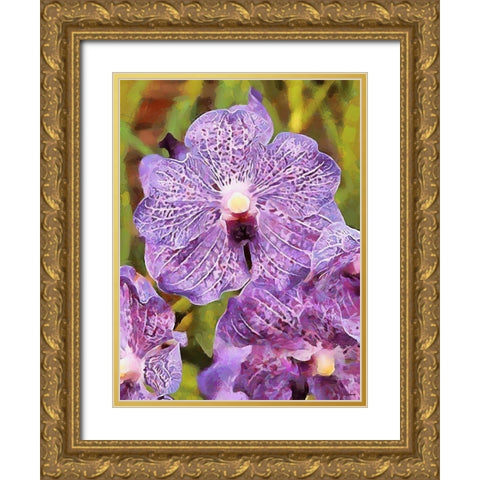 Spring Floral Variations XXXIII Gold Ornate Wood Framed Art Print with Double Matting by Medeiros, Celito
