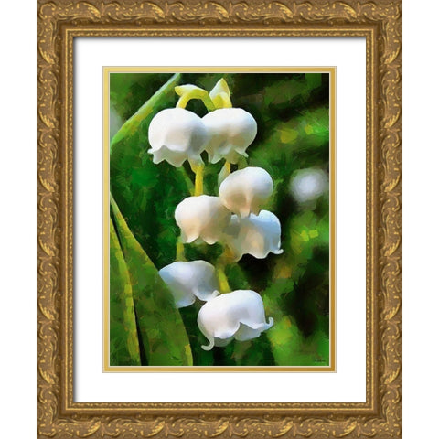Spring Floral Variations XXXVI Gold Ornate Wood Framed Art Print with Double Matting by Medeiros, Celito