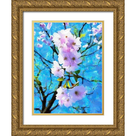 Spring Floral Variations XXXVIII Gold Ornate Wood Framed Art Print with Double Matting by Medeiros, Celito