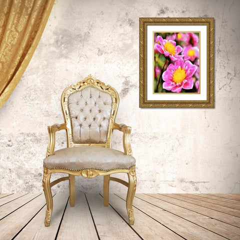Spring Floral Variations XLII Gold Ornate Wood Framed Art Print with Double Matting by Medeiros, Celito