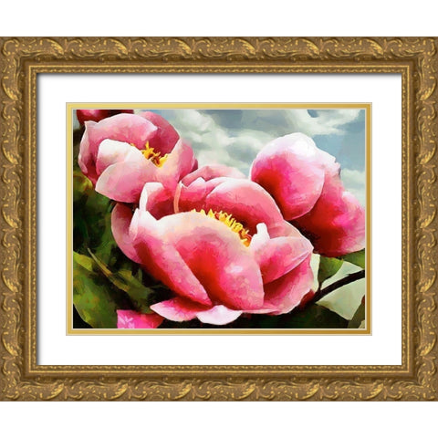 Spring Floral Variations L Gold Ornate Wood Framed Art Print with Double Matting by Medeiros, Celito