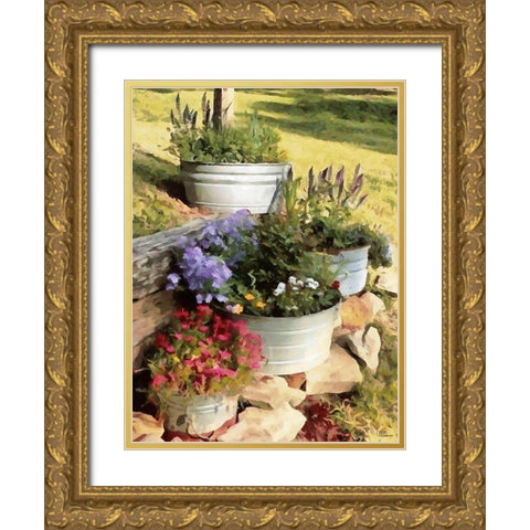 Ornamental Garden Gold Ornate Wood Framed Art Print with Double Matting by Medeiros, Celito
