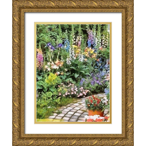 Full color Garden Gold Ornate Wood Framed Art Print with Double Matting by Medeiros, Celito