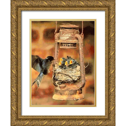 We are Hungry Gold Ornate Wood Framed Art Print with Double Matting by Medeiros, Celito