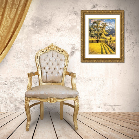 Sunny Day in the Garden Gold Ornate Wood Framed Art Print with Double Matting by Medeiros, Celito