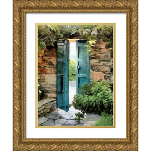 The Door is Open Gold Ornate Wood Framed Art Print with Double Matting by Medeiros, Celito