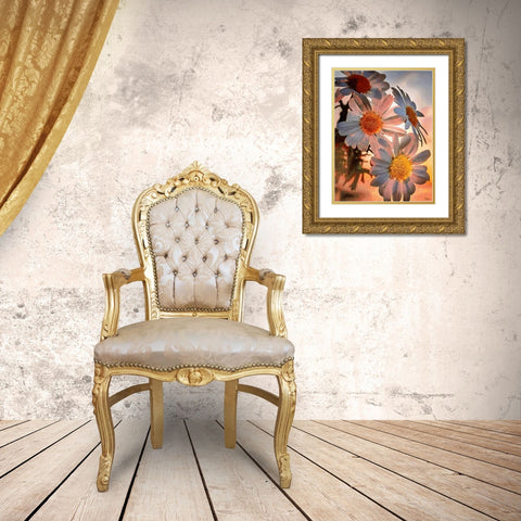 Daisies with the Sun Gold Ornate Wood Framed Art Print with Double Matting by Medeiros, Celito