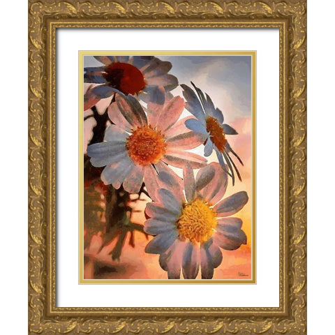 Daisies with the Sun Gold Ornate Wood Framed Art Print with Double Matting by Medeiros, Celito