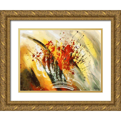 Mood of Abstraction III Gold Ornate Wood Framed Art Print with Double Matting by Medeiros, Celito