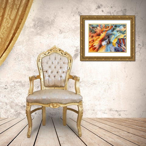 Mood of Abstraction IV Gold Ornate Wood Framed Art Print with Double Matting by Medeiros, Celito