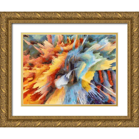 Mood of Abstraction IV Gold Ornate Wood Framed Art Print with Double Matting by Medeiros, Celito